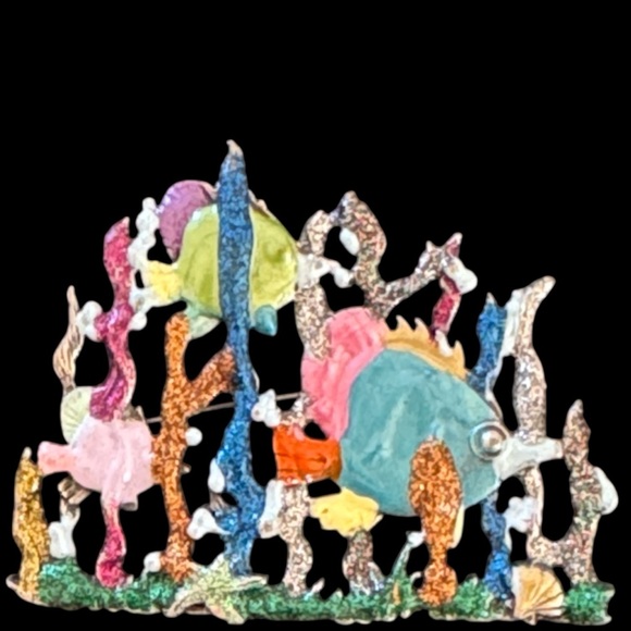 Vintage Jewelry - Vintage Under the Sea Fish and Coral JJ Brooch